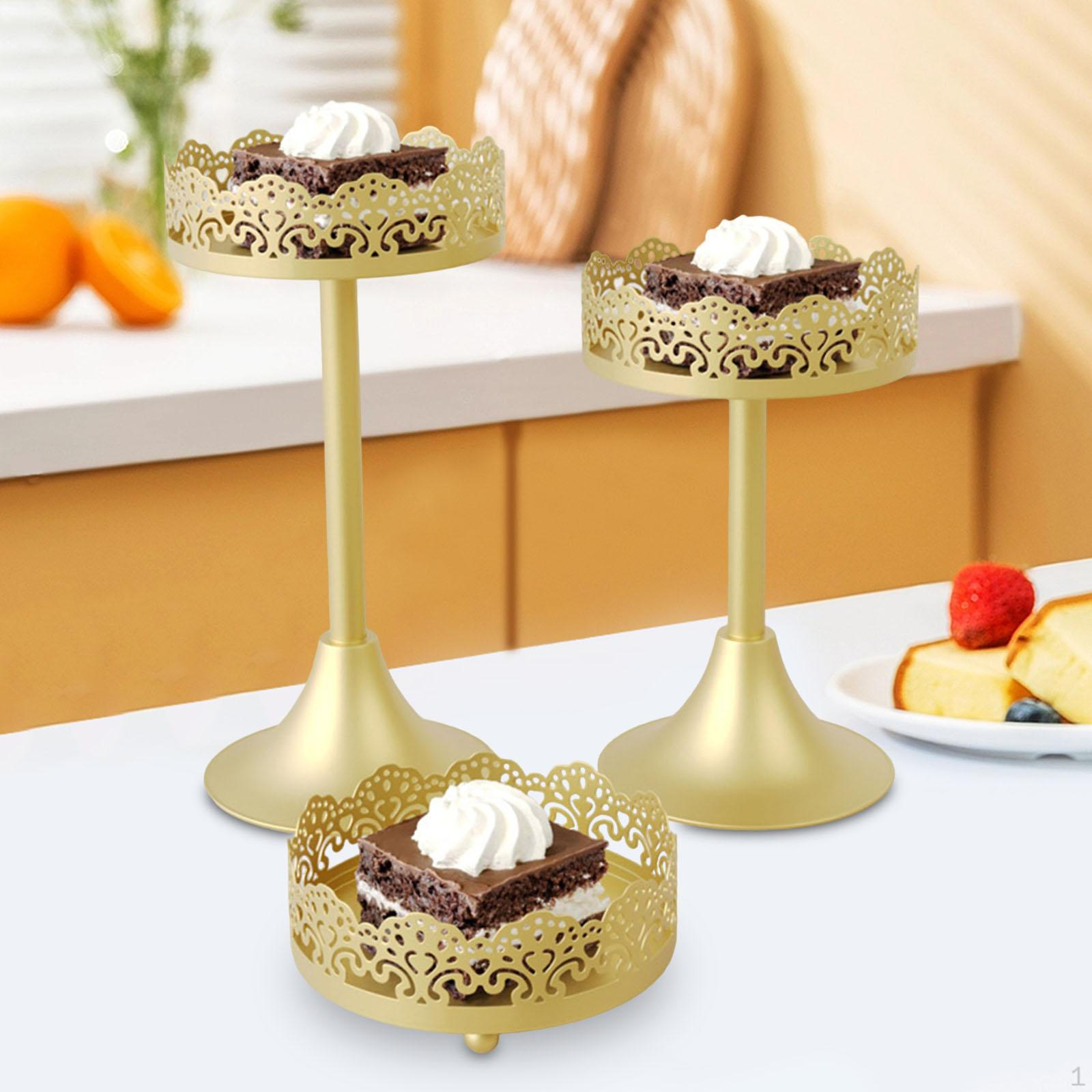 

3 шт. Підставка для кексів Десертний піднос Фруктова тарілка Органайзер для зберігання печива Підставка для кондитерських виробів золотий