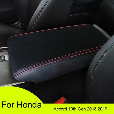 Original Car Armrest Box Cover For Honda Accord 10th Gen 2018 Artificial Leather Auto Armrest Cover Trim Center Console