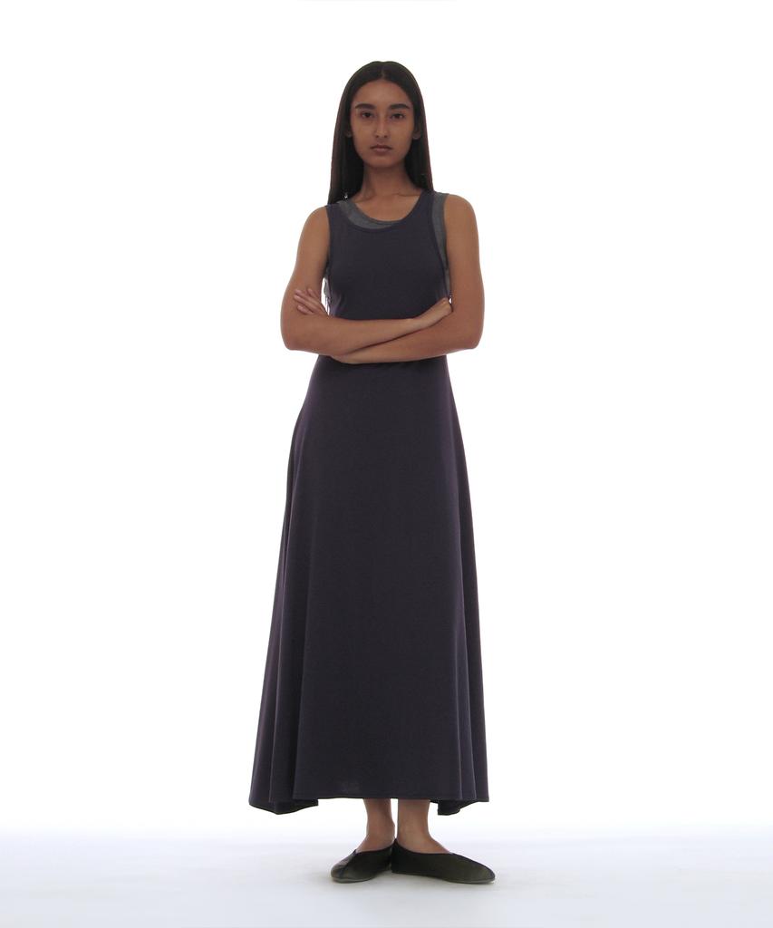 Partimento Woman Pwc Overlay Sleeveless Maxi Dress_Navy