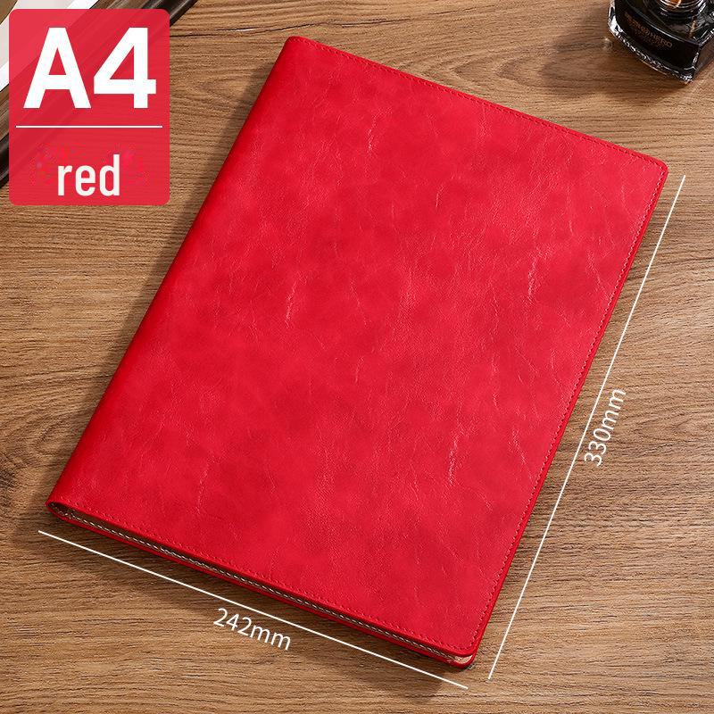 

Многофункциональная кожаная папка формата А4 со съемным блокнотом красный