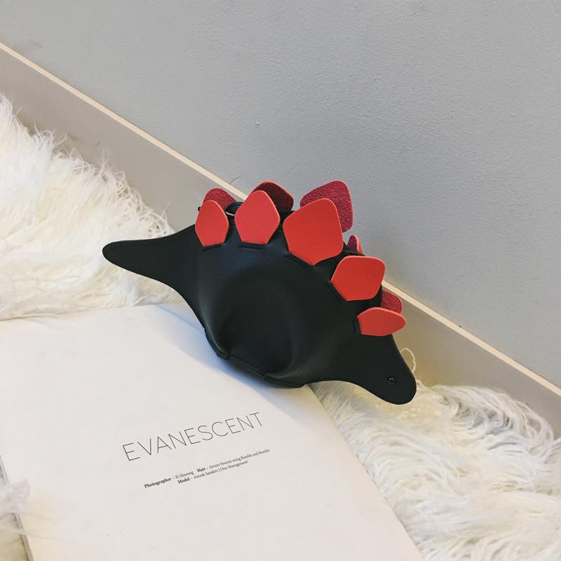 

Cute Animal Themed Mini Crossbody Bag For Kids Featuring Colorful Dinosaur Print чёрный