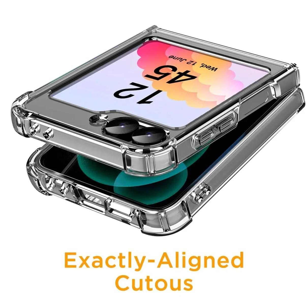 

Transparent Airbag Bumper Acrylic Case for Samsung Galaxy Z Flip 6 5 4 3 7 Clear Ultra Slim Soft TPU Cover for Samsung flip6 for Samsung Z Flip 3