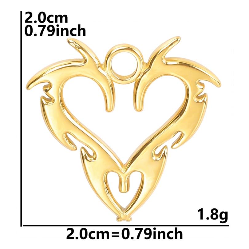 Personality 5pcs/Lot Stainless Steel Heart Pendants For Jewelry Making Supplies 18k Real Gold Plated Love Charm Pendant Findings