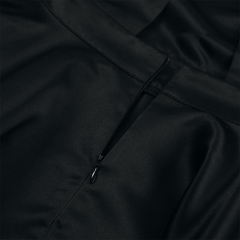 Vintage Stain Sexy Backless Halter Black Short Dress Women's Backless Pocket Short Dresses Female Birthday Party Evening Summer Dress