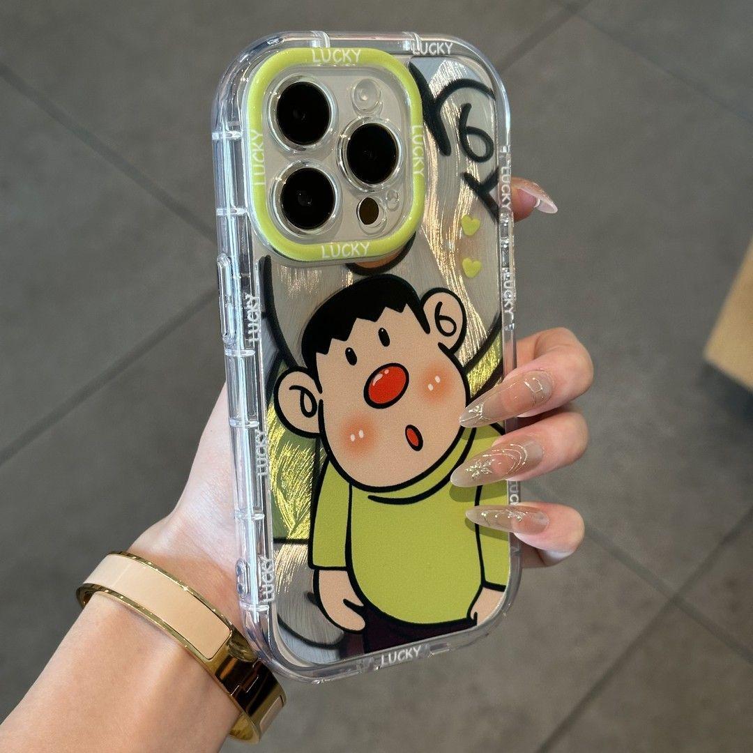 

Креативная анимация Толстый тигр Подходит для Apple 16promax Круглый край Перьевая пряжа Чехол для мобильного телефона Iphone15 Новый защитный чехол Apple 15PROMAX