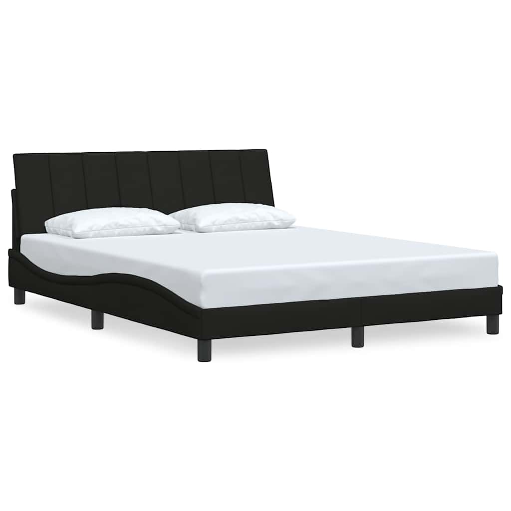 Bed Frame without Mattress  Hanko  Black 160 x 200 cm Fabric