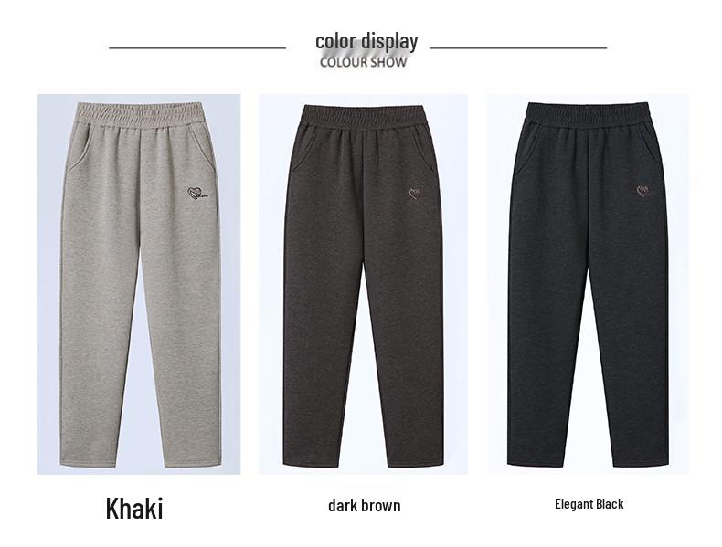 Mom's Wool Casual Pants: High-Waist, Loose-Fit, Plus-Size for Autumn/Winter