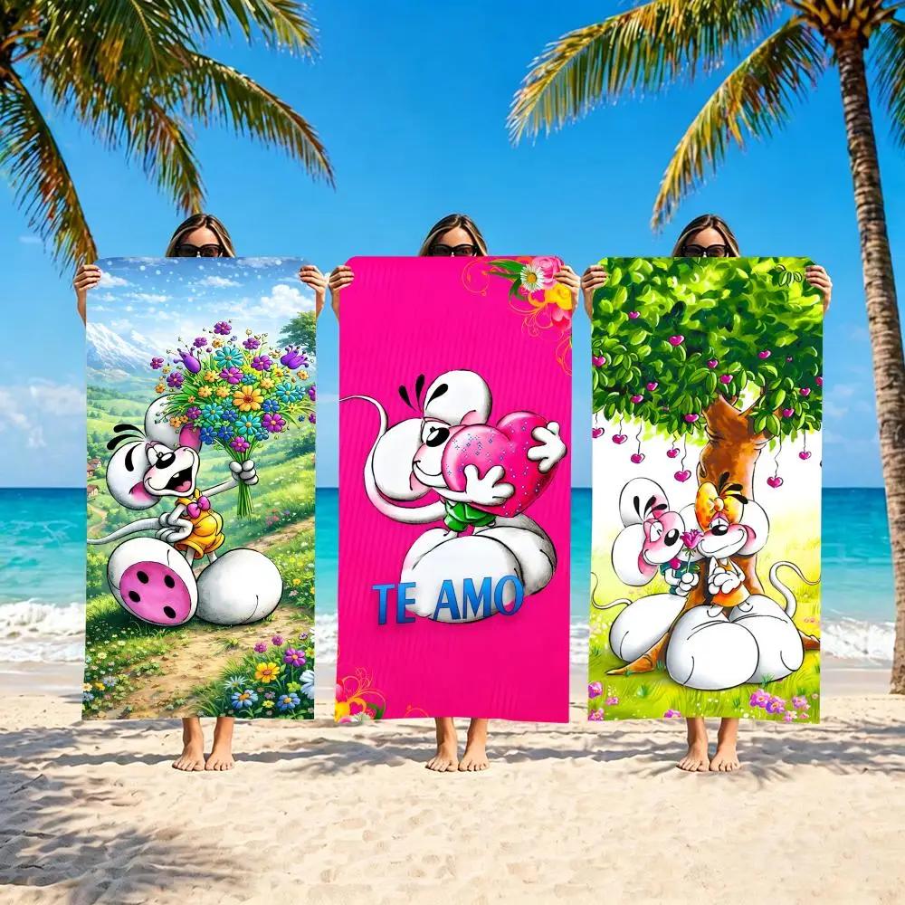 Cartoon Diddl Mouse Soft Pool Gift for Travel Gym Shower Camping Quick Dry Sports Large Beach Towel
