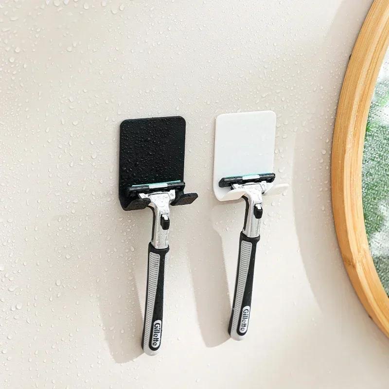 1/2/4/6Pcs Bathroom Razor Holder Storage Hook Wall Men Shaving Shaver Shelf Punch-Free Razor Rack Bathroom Accessories
