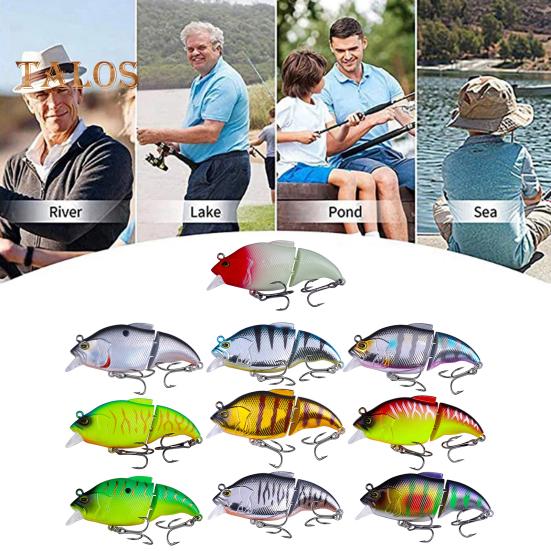 7.5CM/12G Multi-Jointed VIB Fishing Lure with Hooks Realistic 2-Section Swimbait Hard Artificial Bait Freshwater Saltwater Fishing Accessories