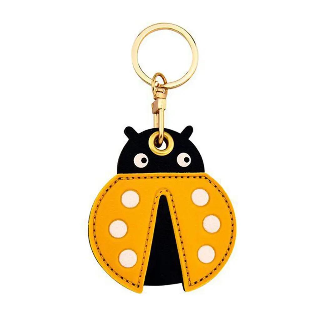 Leather Strawberry Lemon Keychain Case Holder Fashion Women Car Key Ring Charm Bag Car Pendant Gift Anti-lost Pet Dog Cat Collar
