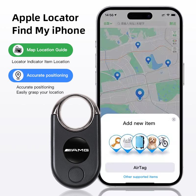 1pc iPhone Smart Tag GPS Locator Anti-lost Tracker Car Keychain For Mercedes Benz AMG A B C E G CLA W211 W203 W204 C260 E300L