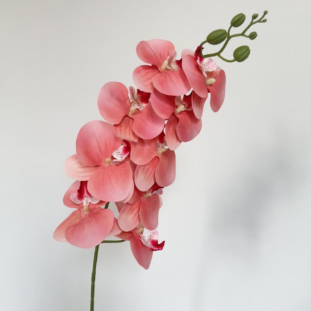 9-Head Phalaenopsis Artificial Flower Arrangement In Luxury Vase for Home Decor