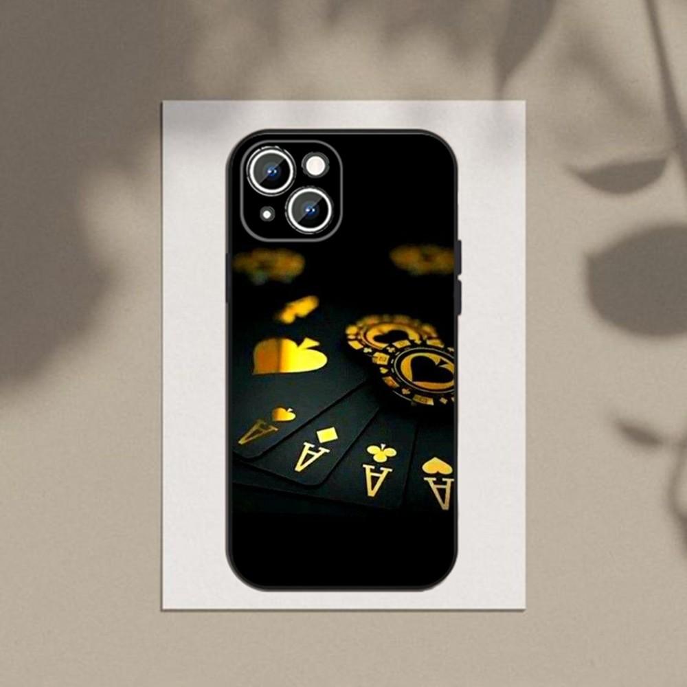 

Poker Playing Card Phone Case Phone Case For Apple iPhone 15,14,13,12,11,XS,XR,X,8,7,Pro,Max,Plus,mini Silicone Black Cover iPhone12mini