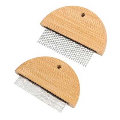 2pcs Bamboos Combs with Wide Fine Teeth Double Sided Lice Comb For Detangling Hair And Removing Fleas From Dogs Cats