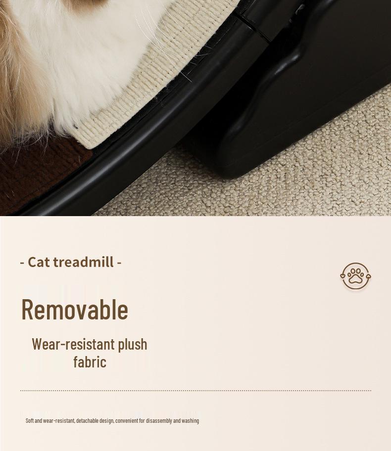 Large Cat Fitness Treadmill: Silent Rollers, Fiberboard Tree, Paw Grips, and Pet Toys