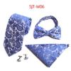 Men'S Waist Tie, Bow Tie, Pocket Towel, Cuff 4-Piece Set, Wedding Gift At Work
