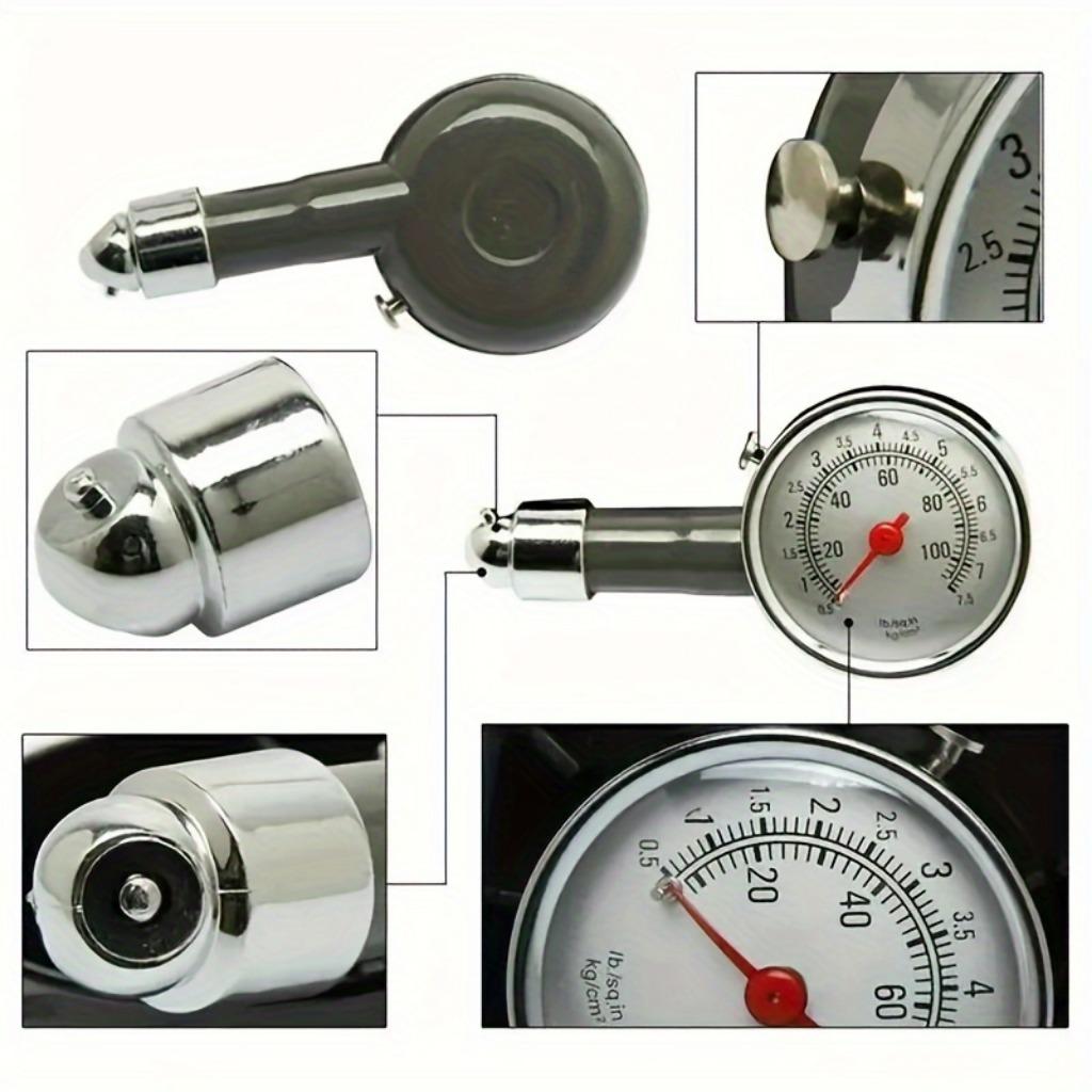 High Accuracy Mechanical Tire Pressure Gauge - Durable Handheld Car Tire Pressure Tester with Easy To Read Display and PSI/BAR Measurement Capability