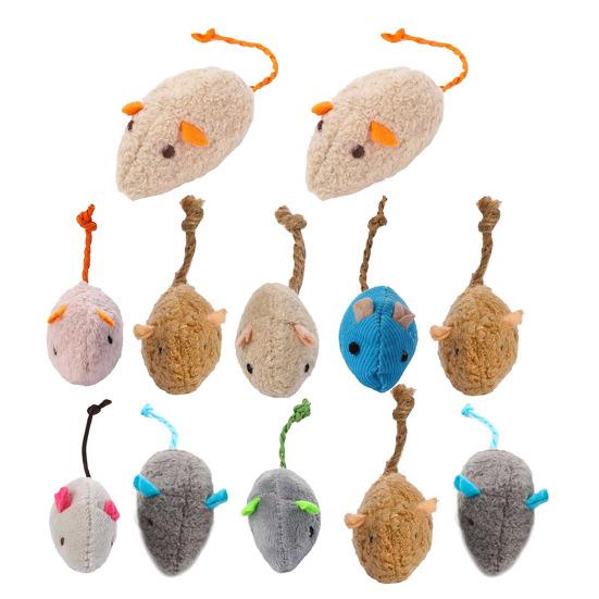 Cat Mouse Toys Stuffed Catnip Plush Mice Cat Toys Interactive Play Cat Chew Toy for Indoor Cats Hunting Instincts And Entertainment