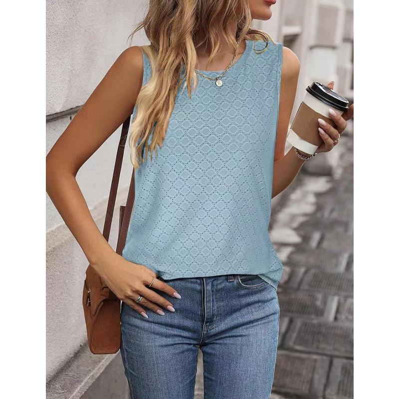 Summer Women's Vest New Crew-neck Printed Vests T-shirt Tops Sleeveless Top