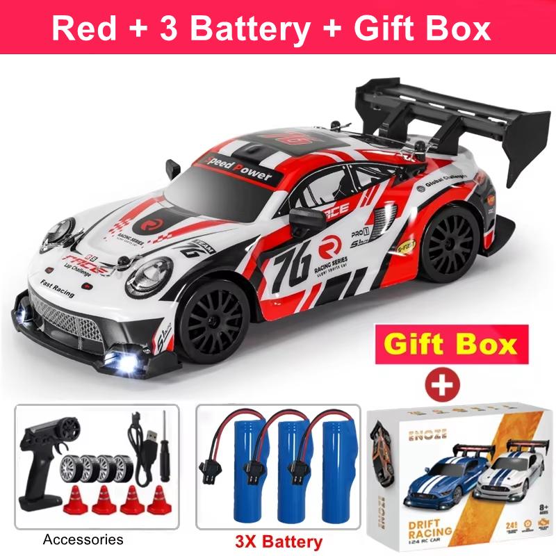 RC Drift Car Remote Control High Speed Racing Vehicle with LED Lights 2.4GHz Radio 4x4 Off-Road Truck Toy for Children Kids