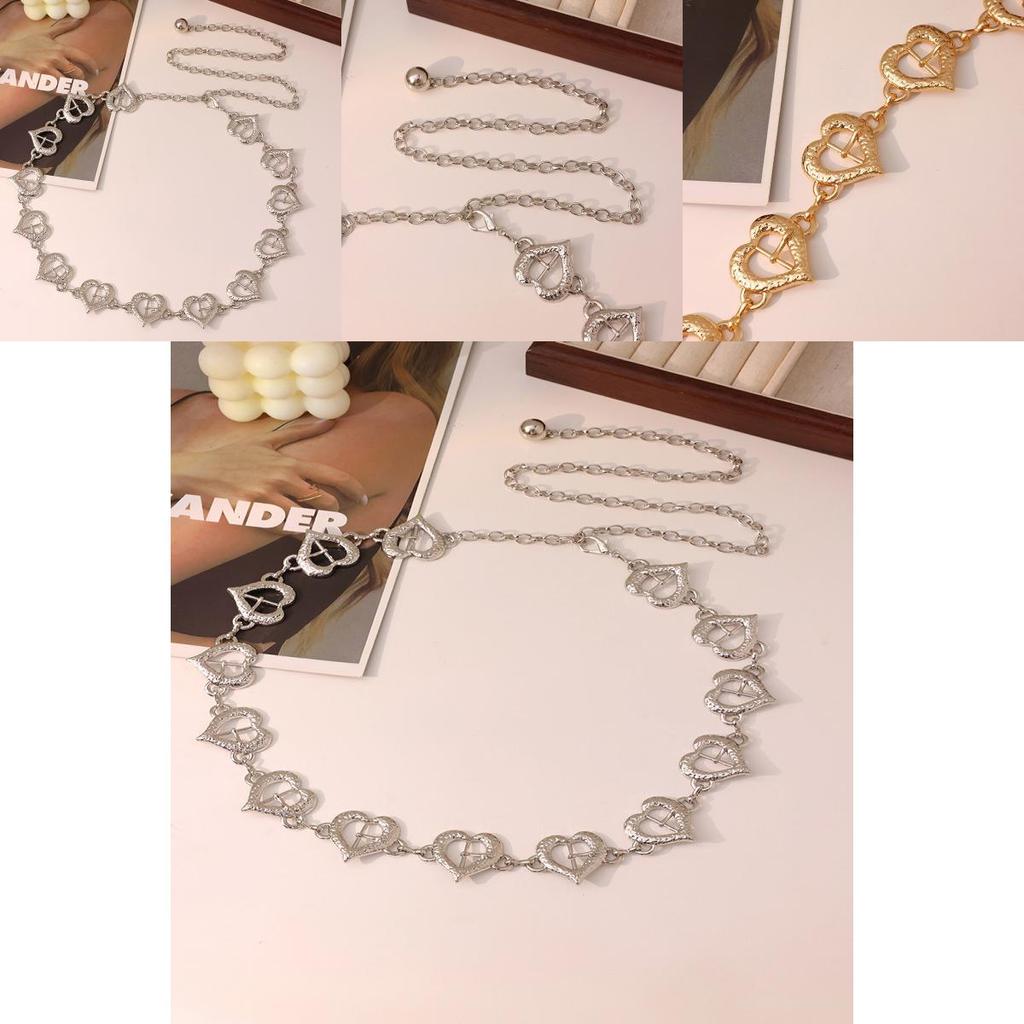 Love Heart Metal Waist Chain With Elegant Hollow Buckle For Women Summer Fashion Accessory