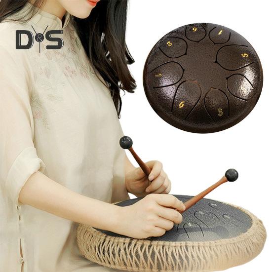 Steel Tongue Drum Rain Chime Hand Drums Sound Healing Instruments Chakra Tank Drum for Musical Education Meditation Yoga Zen