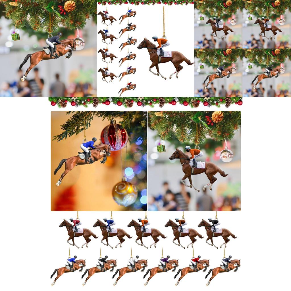 Vintage Akrylowy Ornament Wiszący do Samochodu dla Miłośników Koni do Dekoracji Domu i Świąt