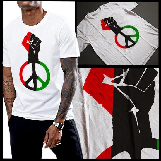

Black History Month Civil Rights Activist Black Fist Of Peace Cotton T-Shirt New 4XL