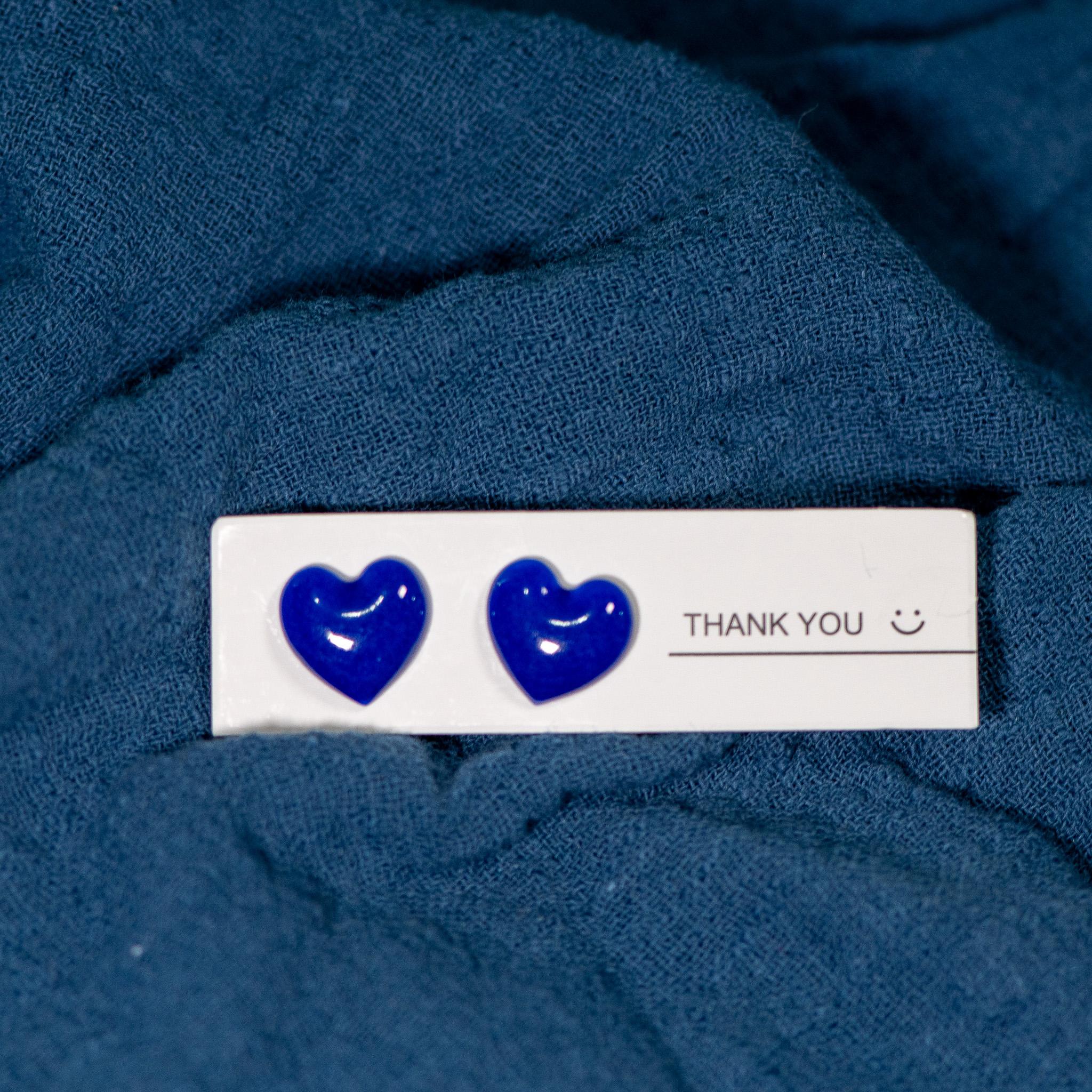 

Exquisite ceramic Big love heart shape stud earrings multicolor anti-allergic metal pin fashion earrings #LY117