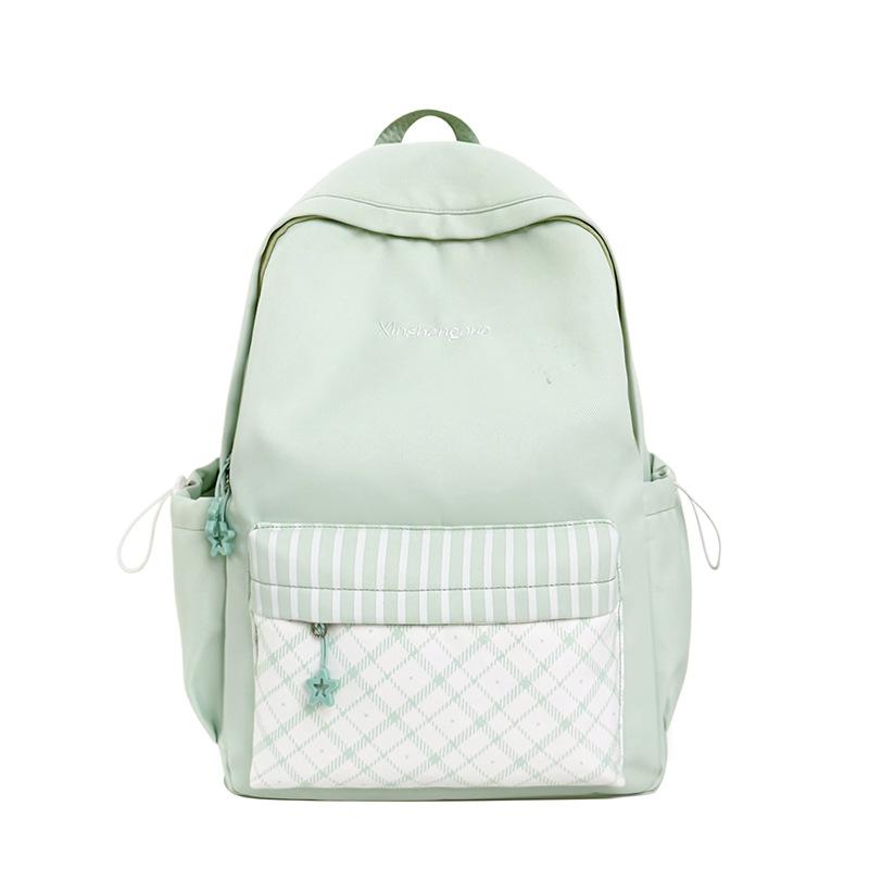 Schoolbag Milk Whirring Vitality Plaid Color Matching Fashion Primary School Students Schoolbag Female Backpack Junior High School Students