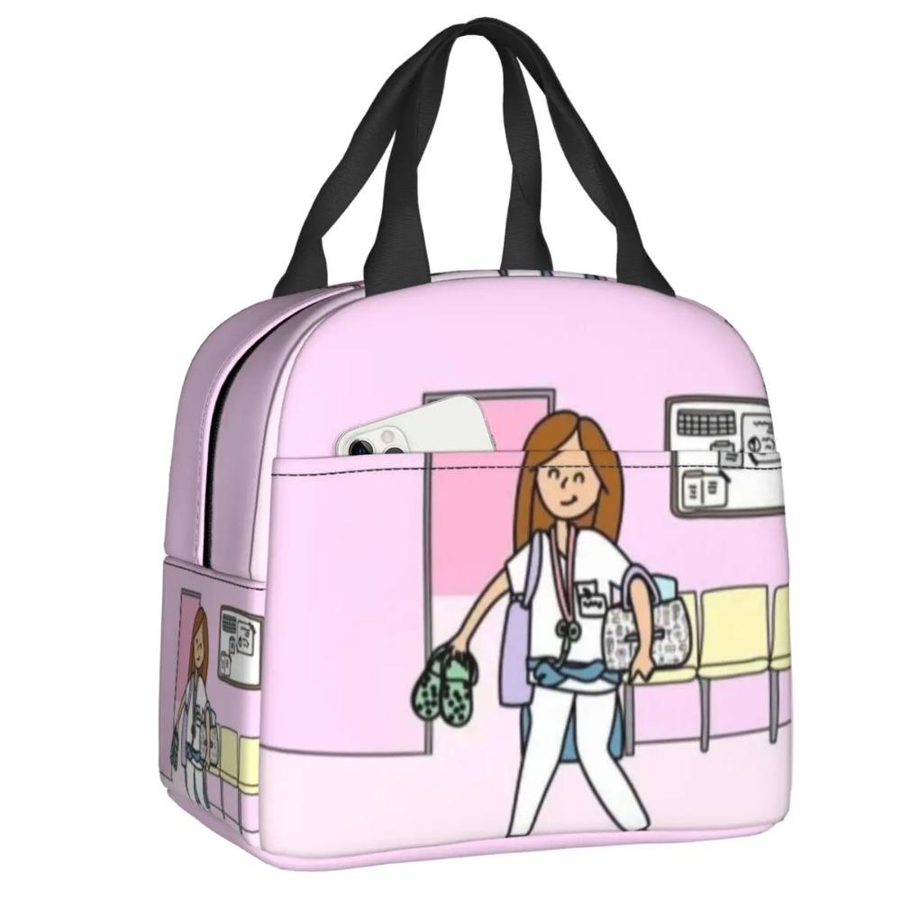 Custom Doctor Nurse Medical Medicine Insulated Lunch Tote Bag for Women Portable Thermal Cooler Food Lunch Box School