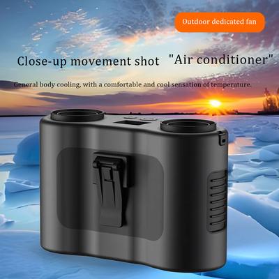 Portable Waist Clip Fan Wearable Mini USB Rechargeable Hanging Fan for Outdoor Working Double Air Outlet Waist Fan 20000Mah