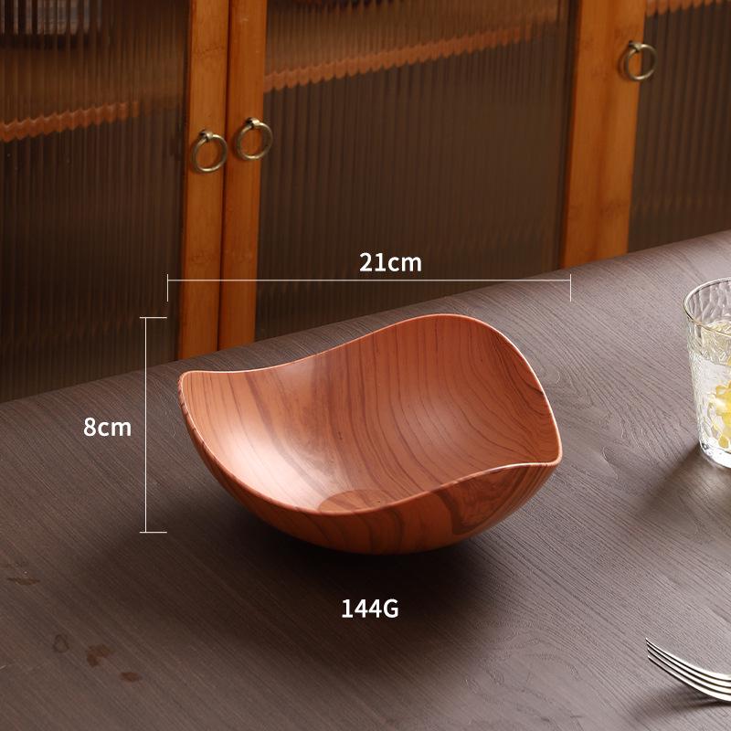 

Retro Wood Grain Snack Plate: Stylish Living Room Display for Dried Fruits and Candy