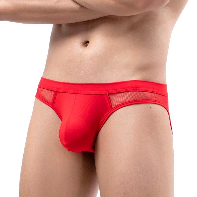 1Pc Low Waist Lingerie Acrylic Fiber Panties Men's Sexy U Pouch Underwear Briefs