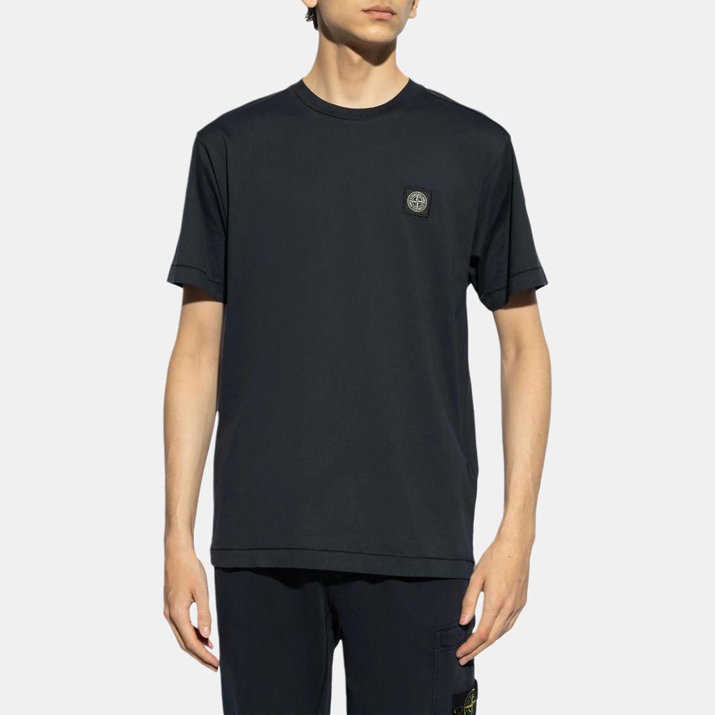 STONE ISLAND Logo Pullover Crew Neck T-Shirt Men T-Shirts Dark-Blue K1S152100039S0013-V0020