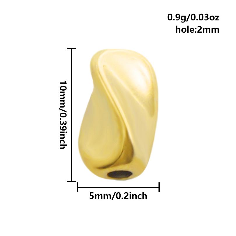 6/12pcs Big/Small Hole Star Heart Pea Real Gold Plated PVD No Fade Stainless Steel Beads For Jewelry Making Supplies Spacer Bead
