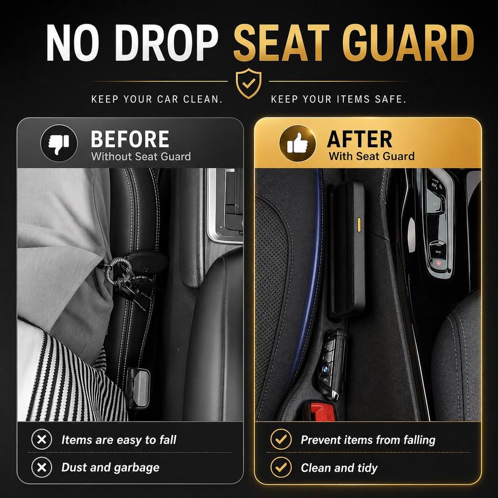 2PCS Car Seat Gap Filler and Organizer, Universal Console Catcher Fill The Gap Between Seat and Console, Anti-Drop Organizer | Suitable for Most Car