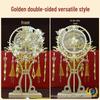 Golden Handmade Chinese Wedding Fan – Bridal Xiuhe Dress Accessory Round Fan 9139
