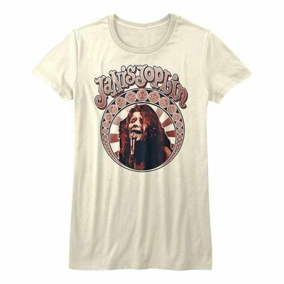 Janis Joplin Nouveau Circle Natural Junior Unisex T-Shirt