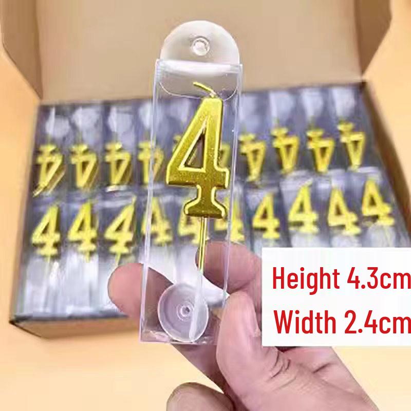 Gold Long Number Birthday Cake Candles - Boxed for Children's First Birthday