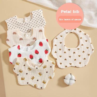 Weiche Baumwolle Baby Lätzchen Dot Herz Druck Infant Bib Neugeborenen Spucktücher Für Baby Junge Mädchen Fütterung Speichel Handtuch