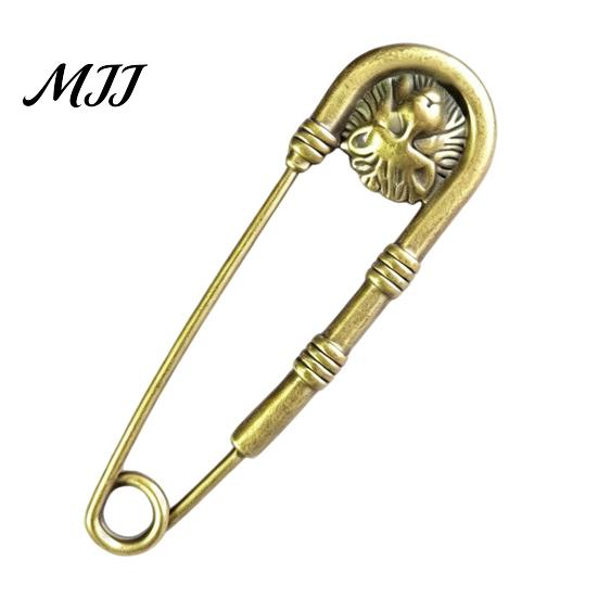 Nature Inspired Jewelry Vintage Bronze Safety Pin, Large Feather Bird Leaf Flower Lapel Accessories Men Women Brooch Pin for Coats, Jackets,