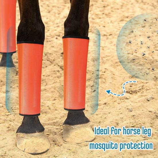 4Pcs Summer Horse Fly Boots Breathable Reduce Stomping Flies Bites Horse Mesh Leg Wrap Adjustable Horse Leg Leggings Guard Protective Cover Horse