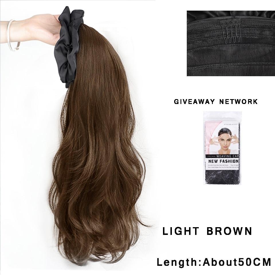 Synthetic Long Wavy Headband Wig Black Brown Women's With Twist Braid Hairband Accessories Natural Half Wig