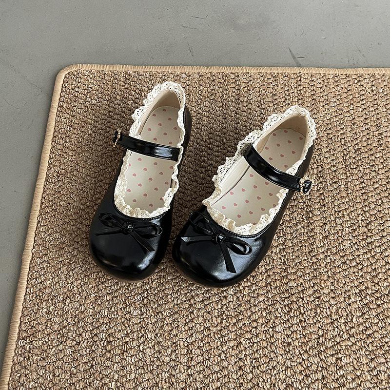 Fashion Women's Fashion Single Shoes Spring Autumn New Round Head Shallow Mouth Butterfly Knot Metal Buckle Soft Sole Non-slip Flat Shoe