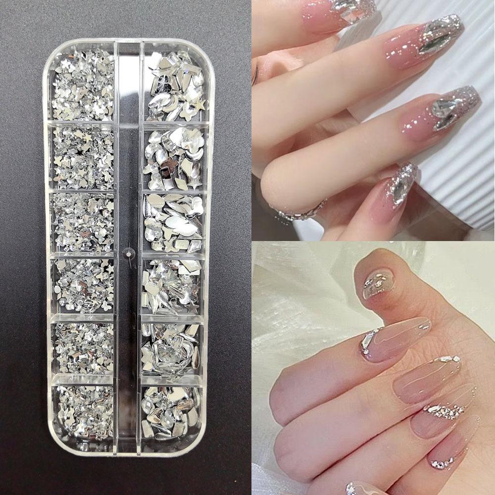 Nail Art Accessories Mini Nail Drills Color Special-Shaped Flat Bottom Drills White Pink Champagne Super Flash Nail Accessories