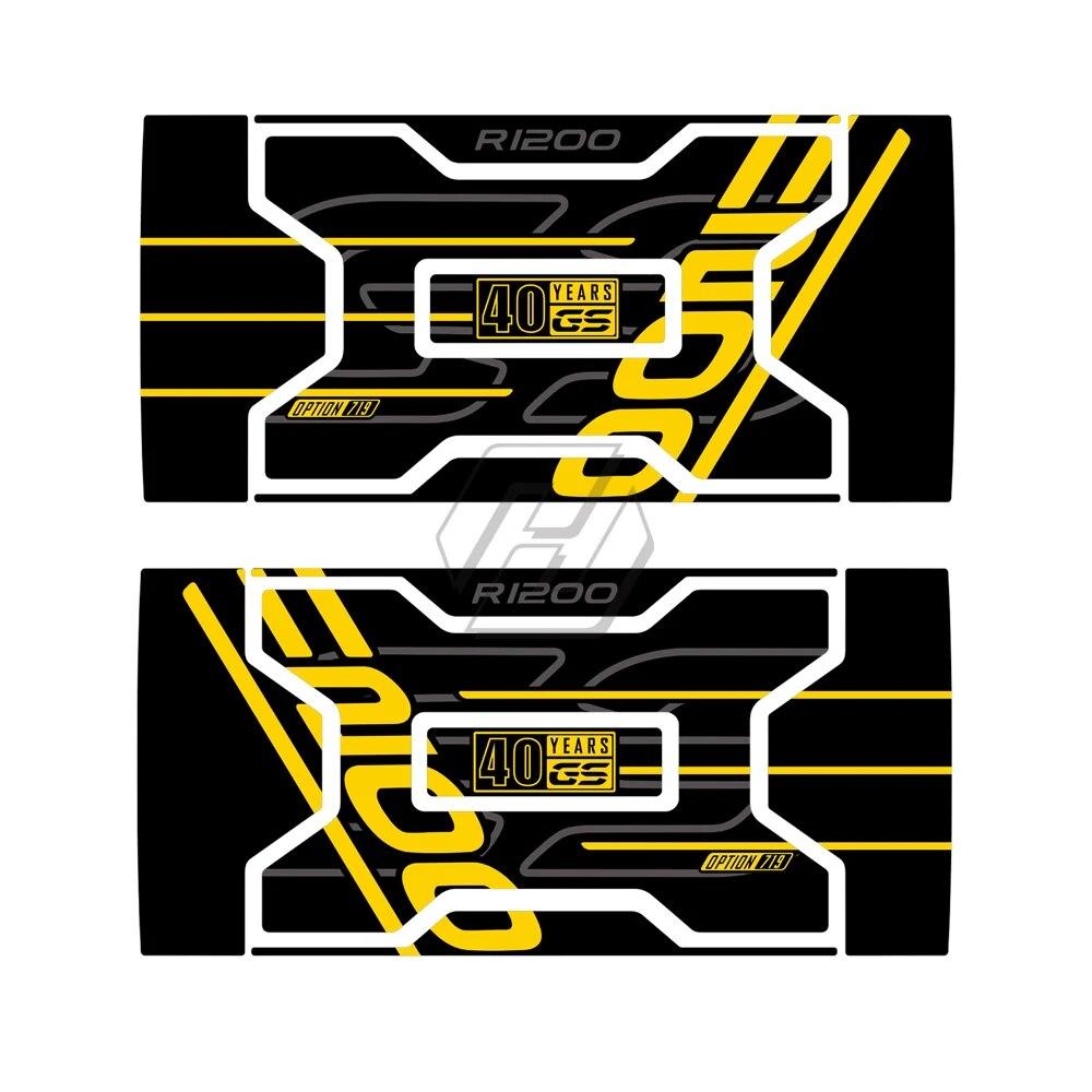 For BMW Vario Case 2004-2012 40 Year GS R1250GS Triple Black Decals Motorcycle Graphic Sticker