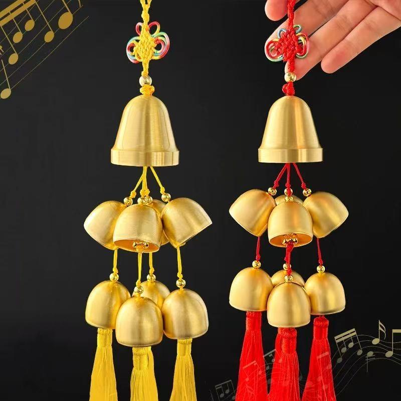 Composed 9 Wind Chimes Pendants,Japanese Bronze Wind Chime Door Decorations,Creative Home Balcony Feng Shui Bells,Car Pendants