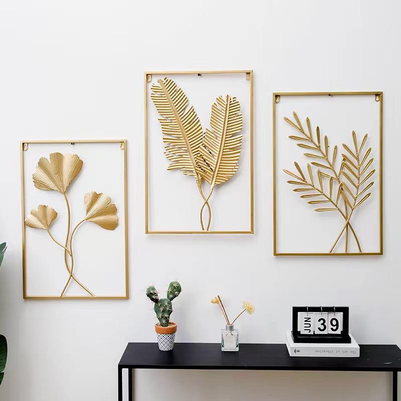 Golden Metal Leaf Wall Decoration Bedroom Background Wall Room Wall Iron Decoration Home Decoration Accessories